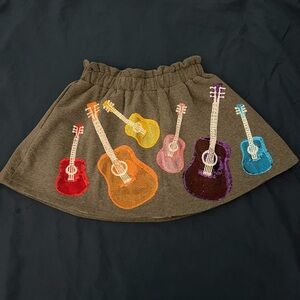EUC Queen Of Sparkles Charcoal & Rainbow Guitar Skort M